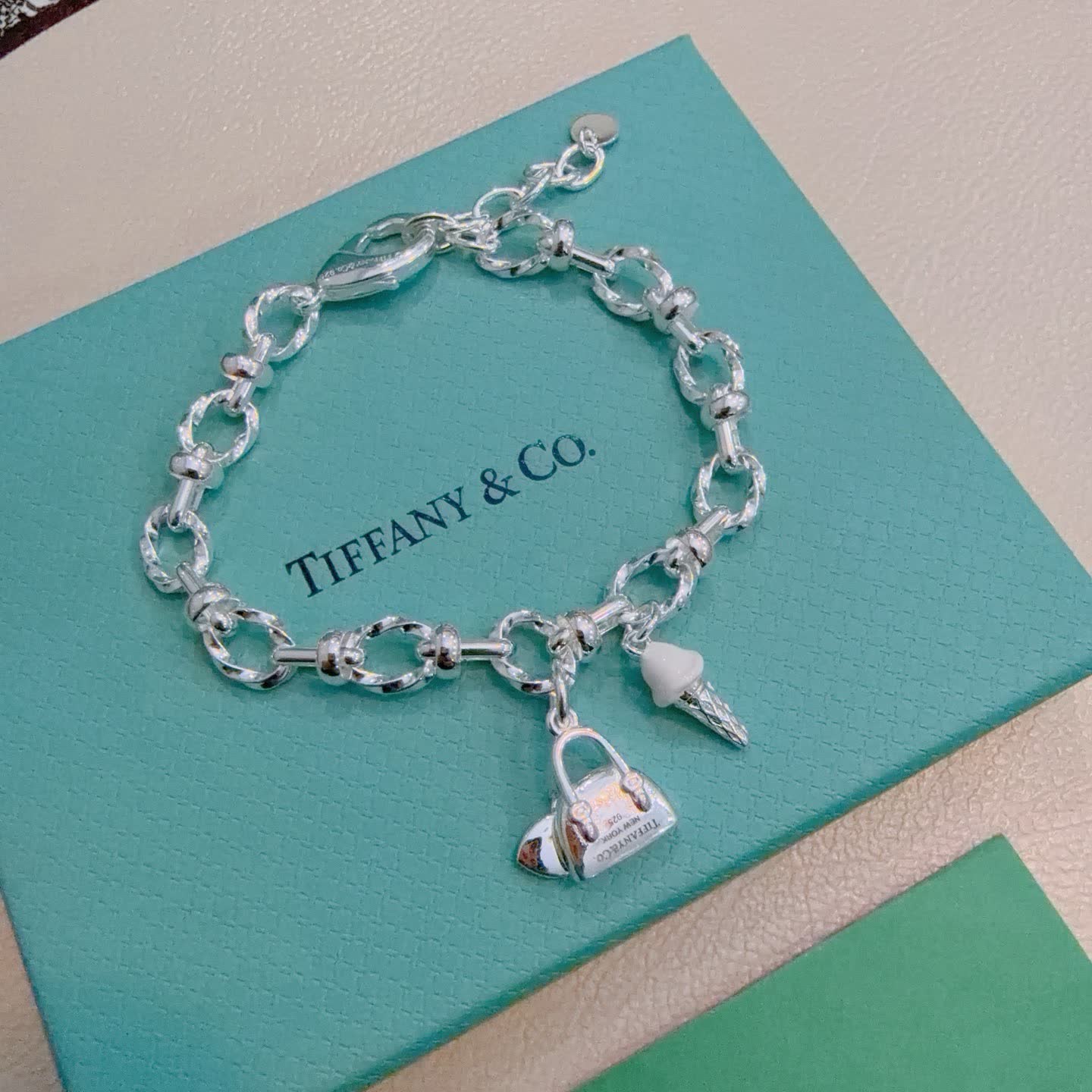 Tiffany & Co. Lock Charm Bracelet